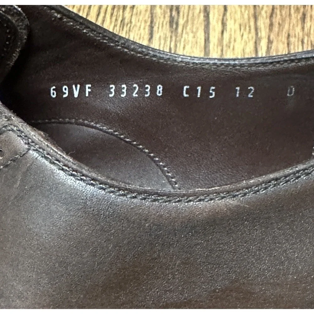Salvatore Ferragamo Wingtip Brown Leather Dress Oxford Shoes Men's Sz 12D
